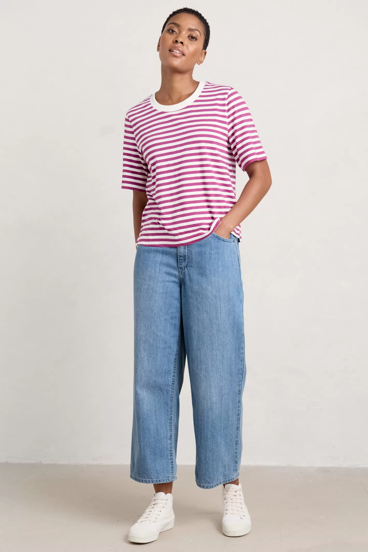 Sale Barnes Organic Cotton Denim Crops Women Trousers & Shorts