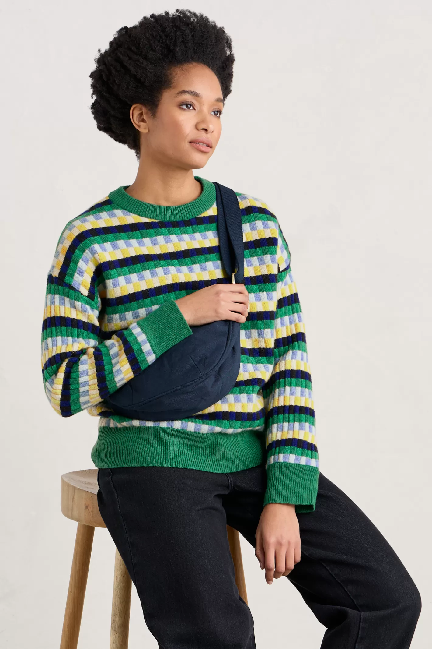 New Clover Bed Lambswool Blend Jumper Women Knitwear