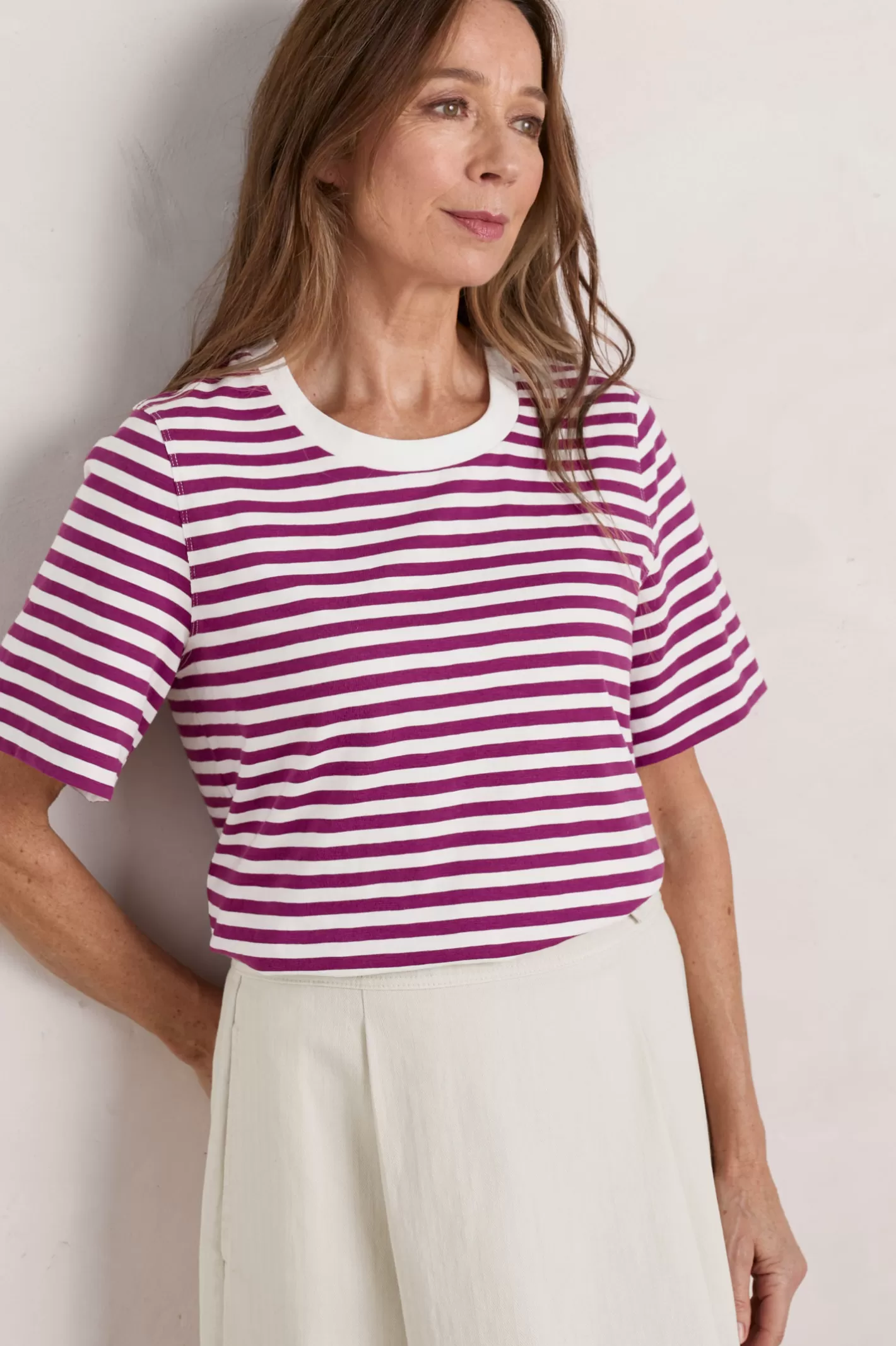 Fashion Copseland Striped Organic Cotton T-Shirt (Gots) Women Tops