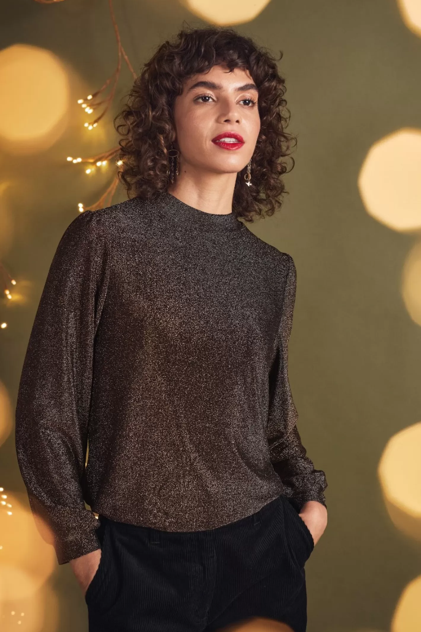 Flash Sale Dawn Point Sparkly Top Women Tops