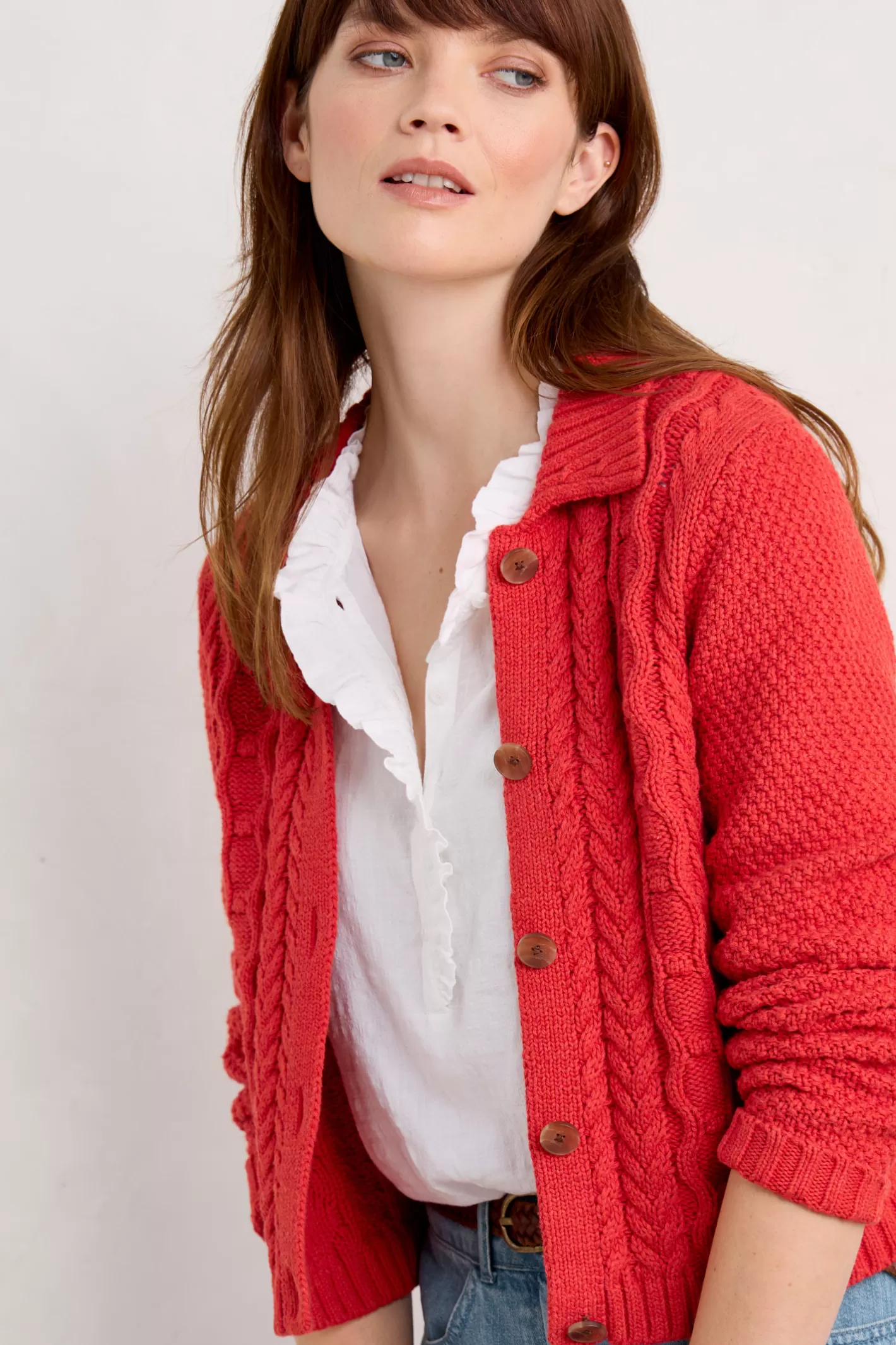 Best Sale Forest Ridge Cable Knit Collared Cardigan Women Knitwear