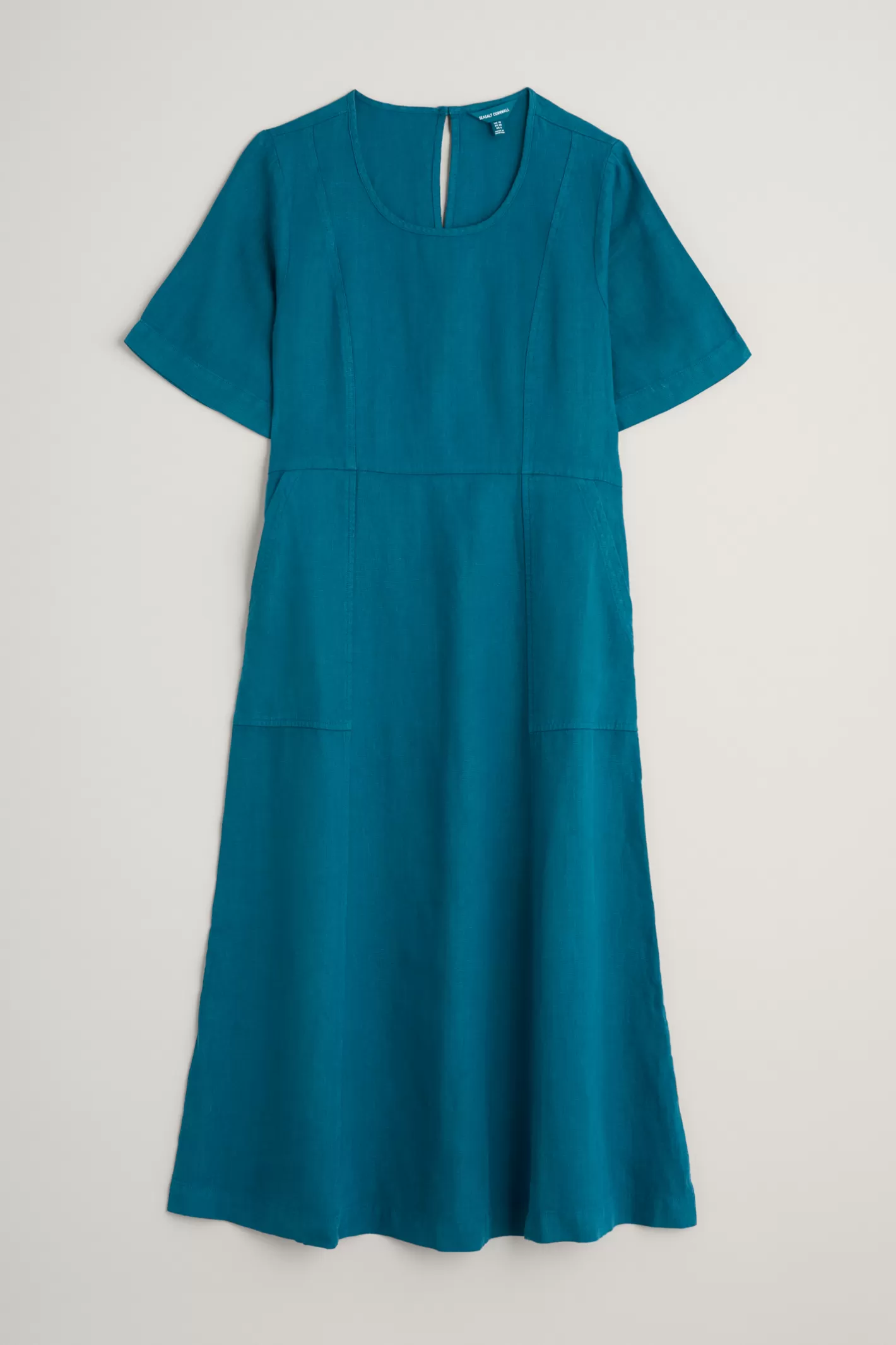 Sale Grass Wave Linen Midi Dress Women Dresses