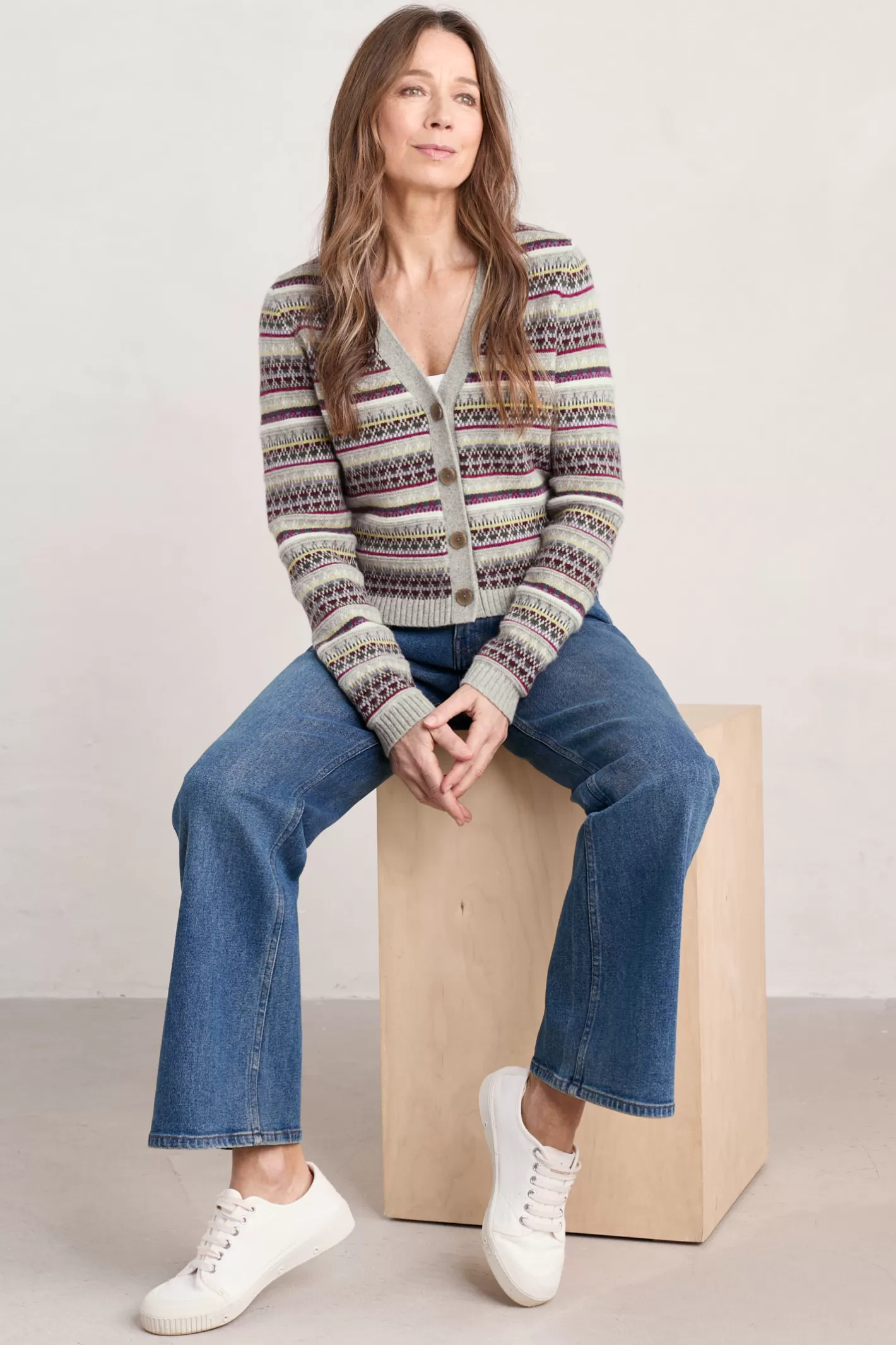 Cheap Lamorna Lane Fair Isle Cardigan Women Knitwear