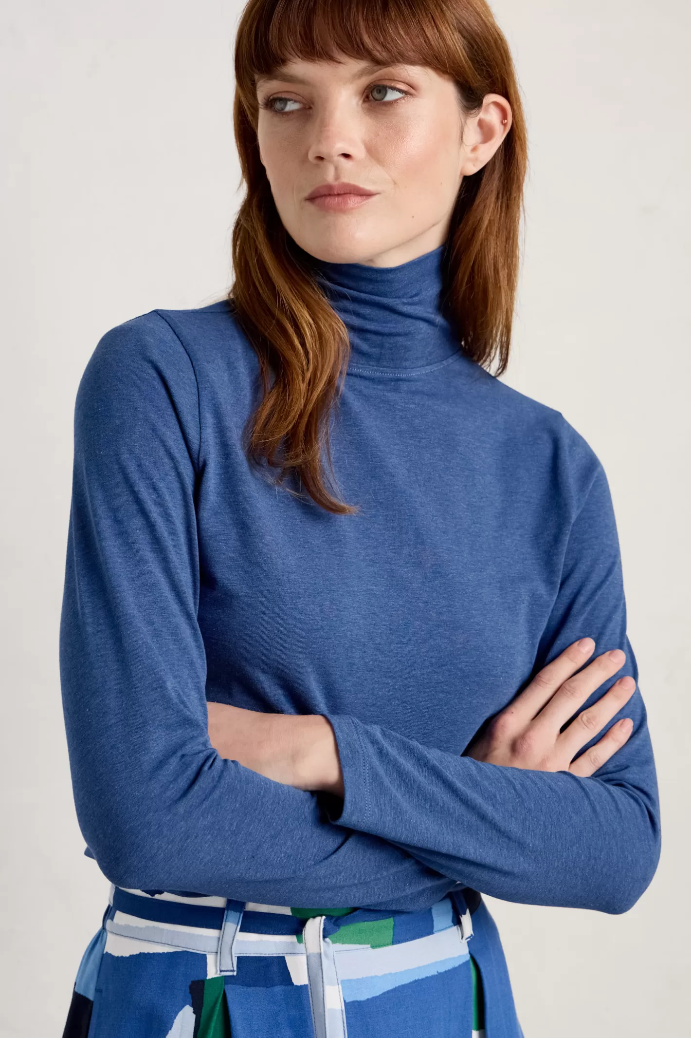 Hot Landing Roll Neck Top (Gots) Women Tops