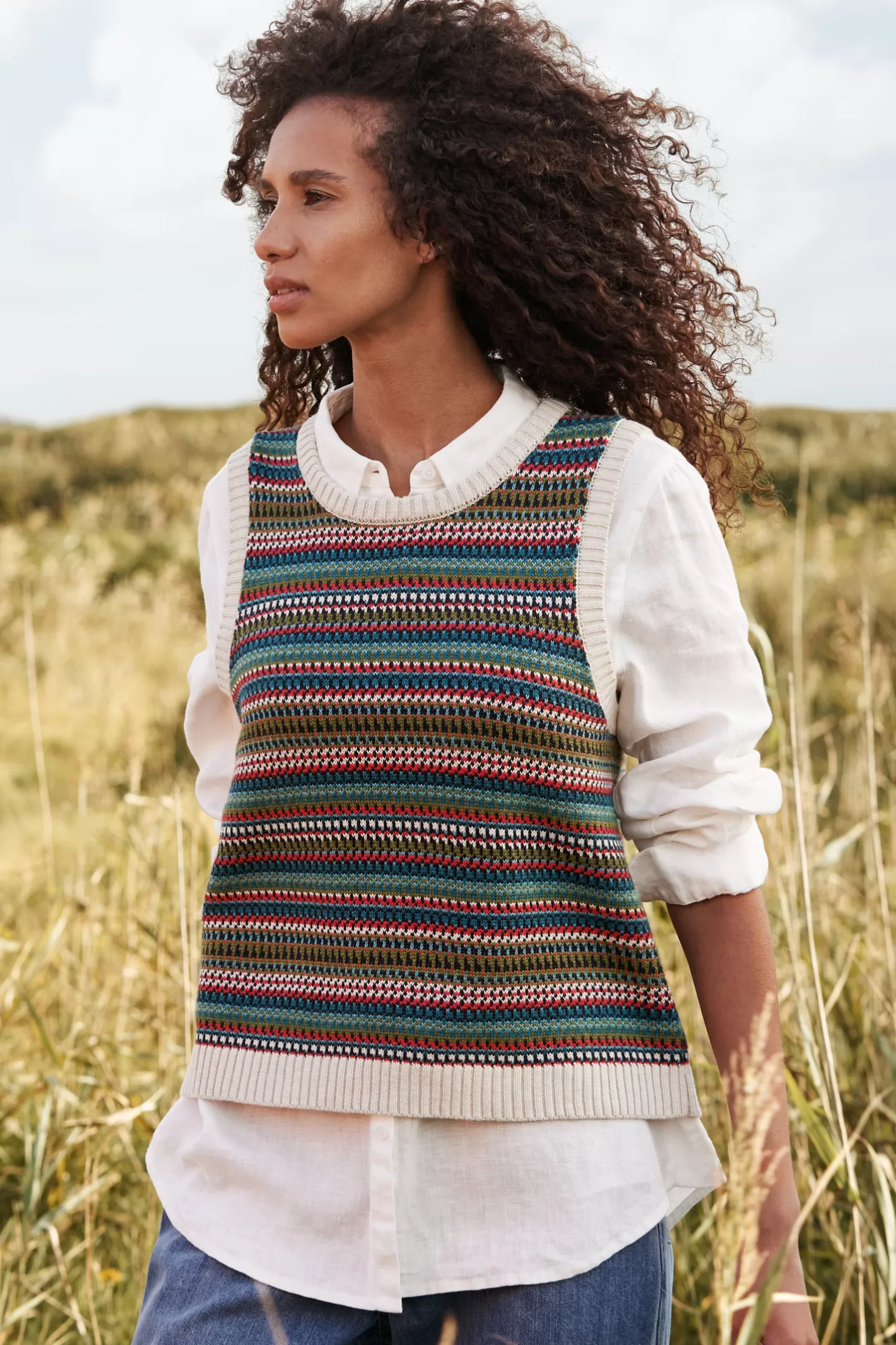 Cheap Little Grebe Fair Isle Vest Women Knitwear