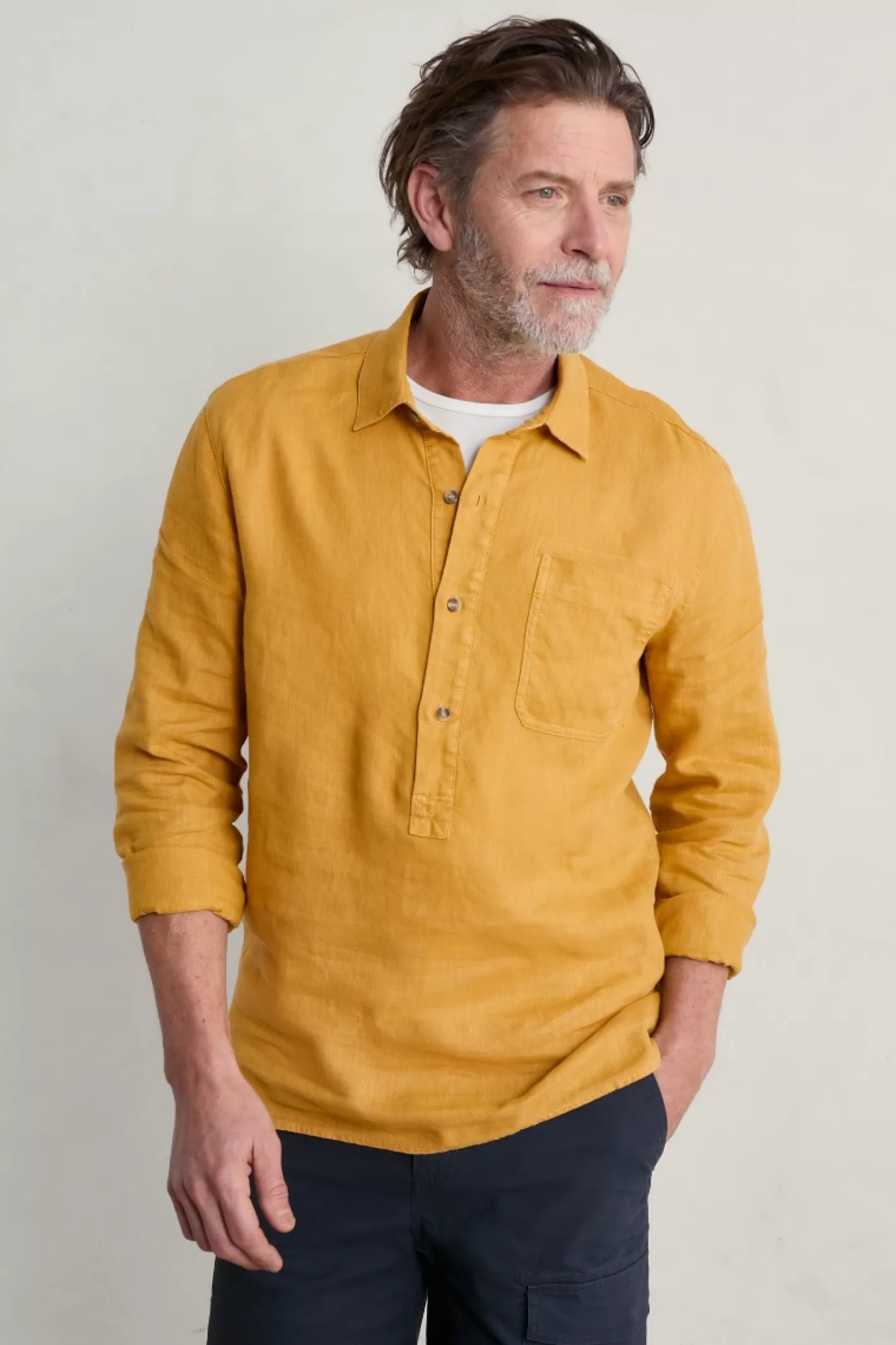 Clearance Men's Artist's Linen Shirt Men Tops & T-Shirts