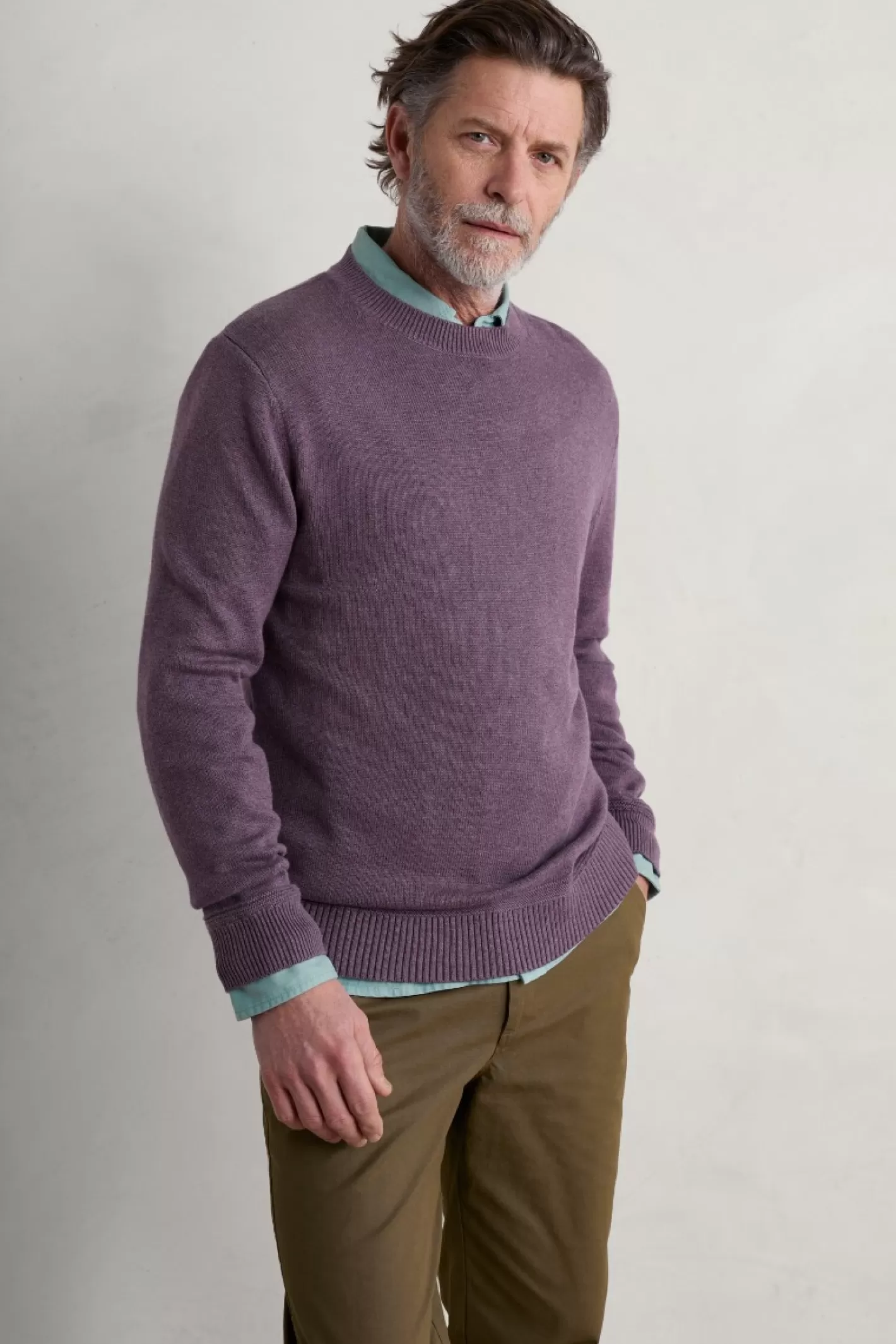 Fashion Men's Moorstone Knitted Organic Cotton Jumper Men Knitwear