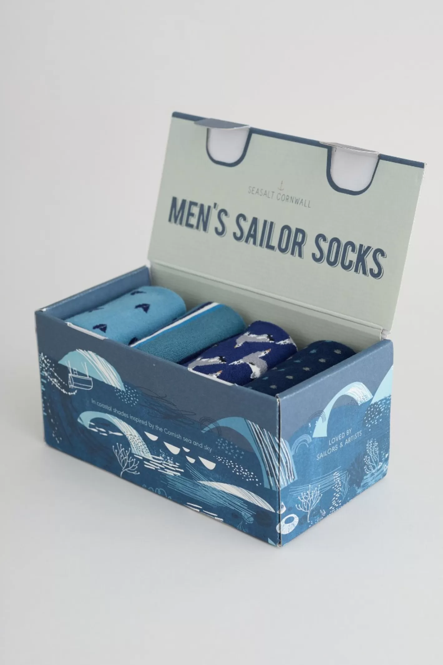 Cheap Men's Step Into The Blue Socks Box Of 4 Men Socks