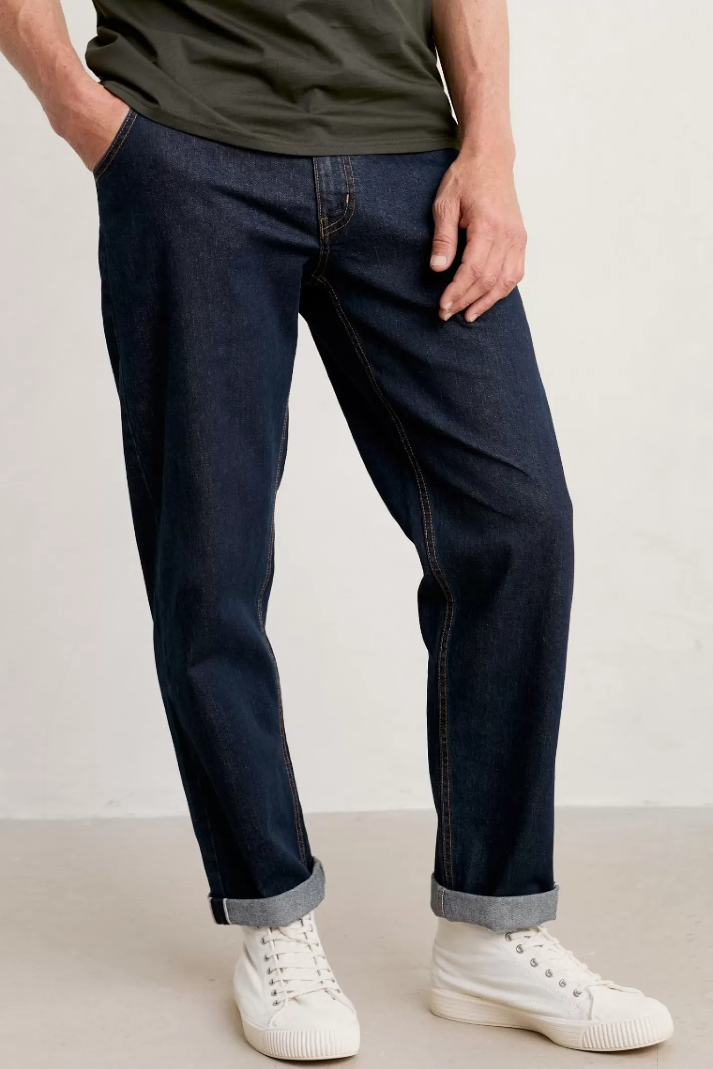 Online Men's Watchman Selvedge Tapered Jeans Men Trousers & Shorts