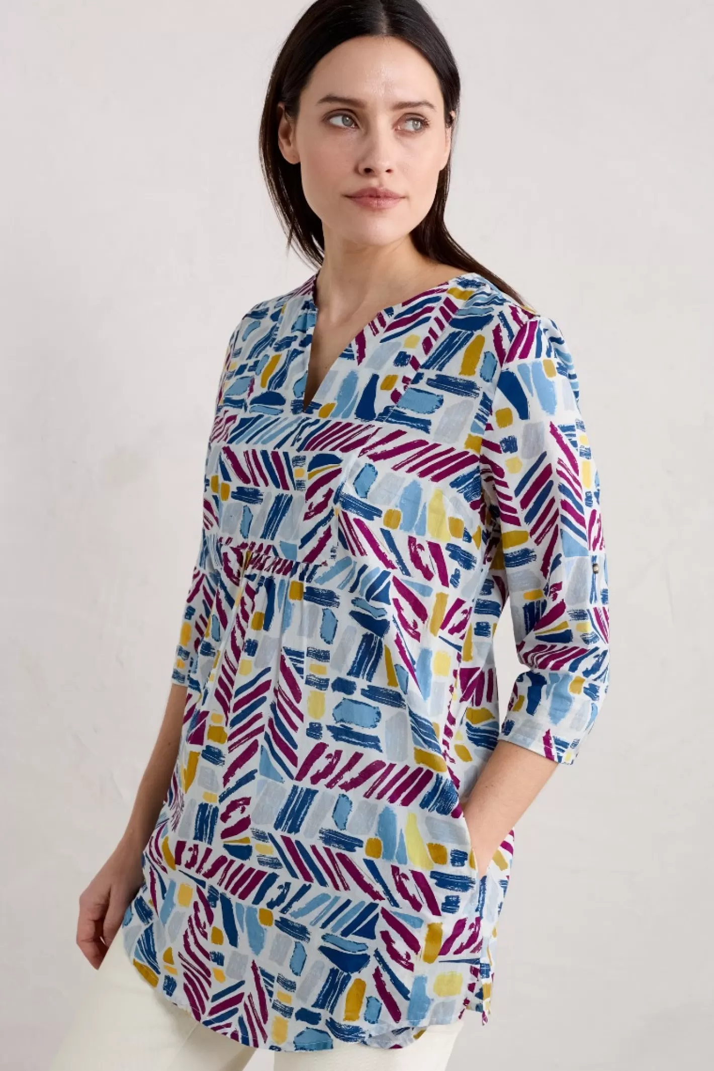 Flash Sale Op Art Organic Cotton Tunic Top Women Tunics