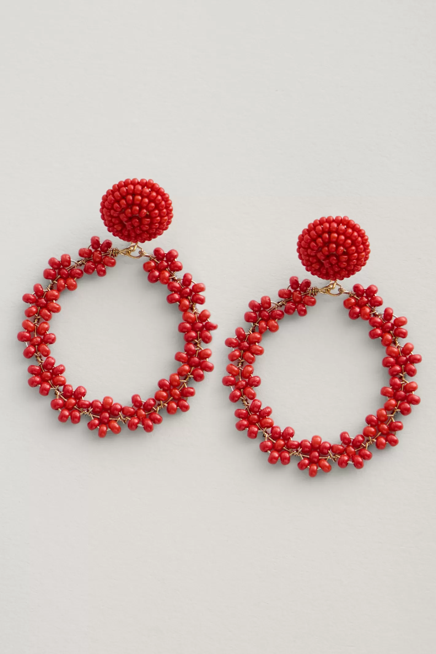 Fashion Redpoll Beaded Circle Earrings Women Jewellery