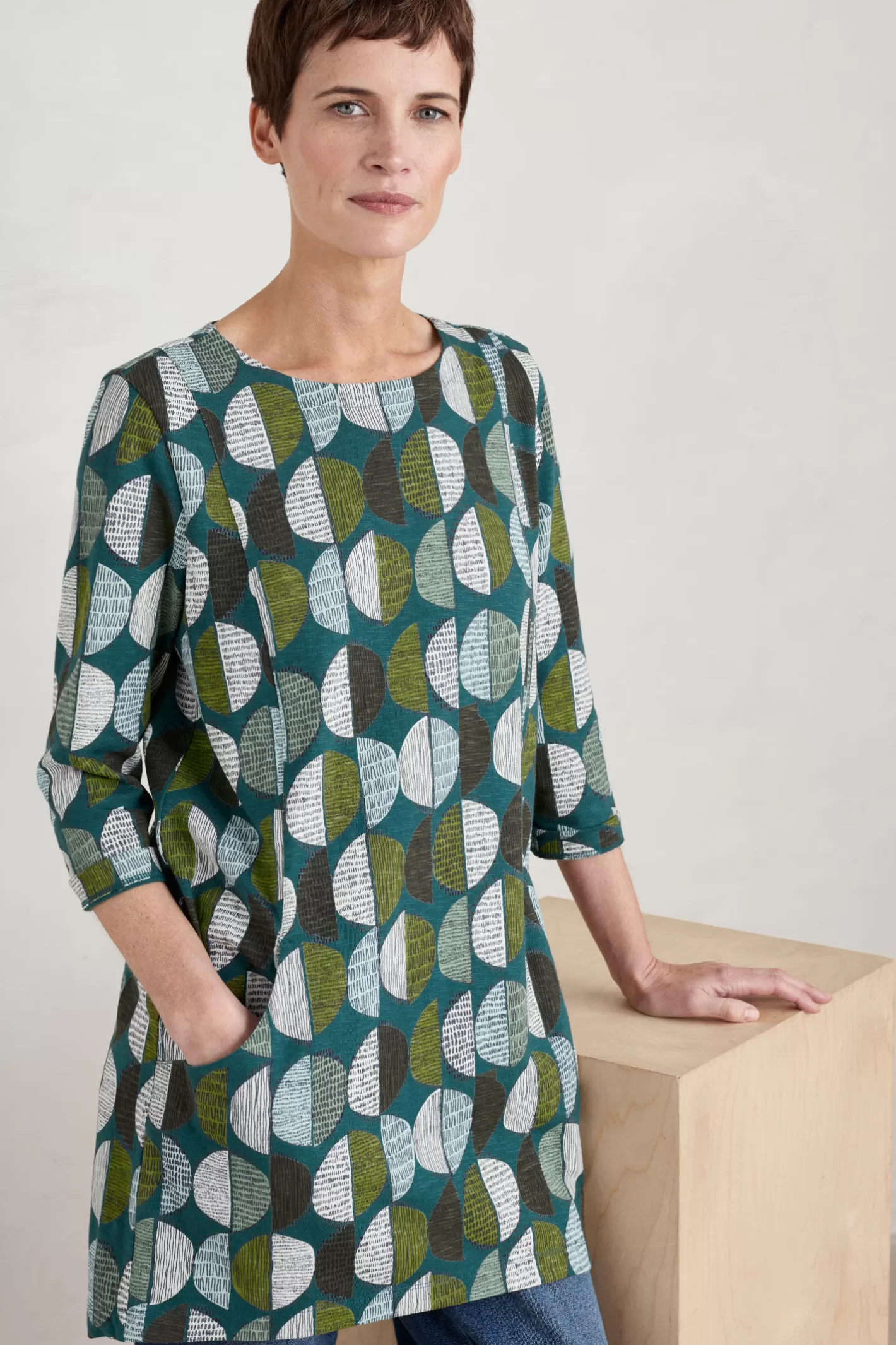 Clearance Shore Foraging Printed Tunic (Gots) Women Tunics