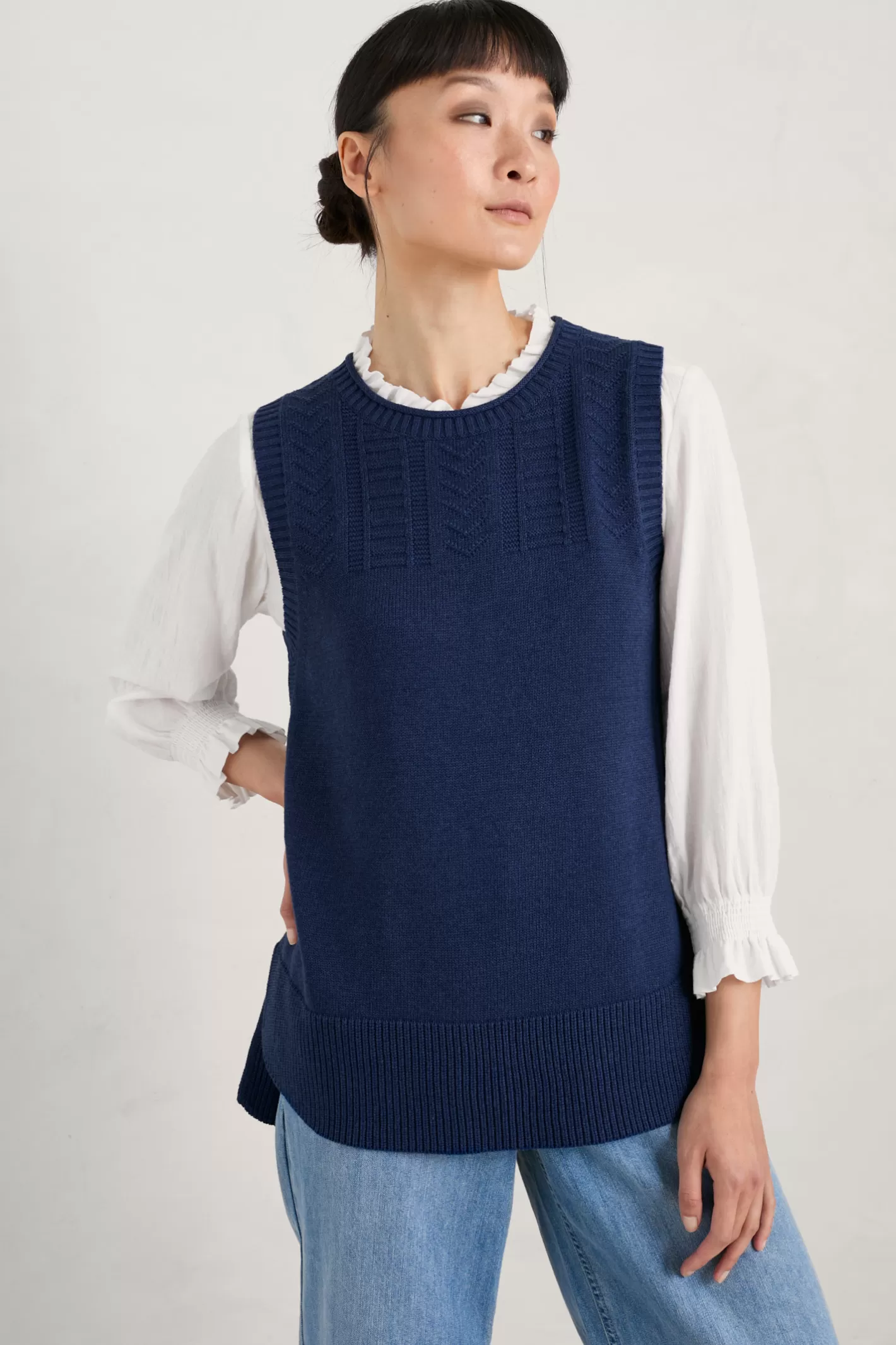 Hot Smallcombe Organic Cotton Knitted Vest (Gots) Women Knitwear