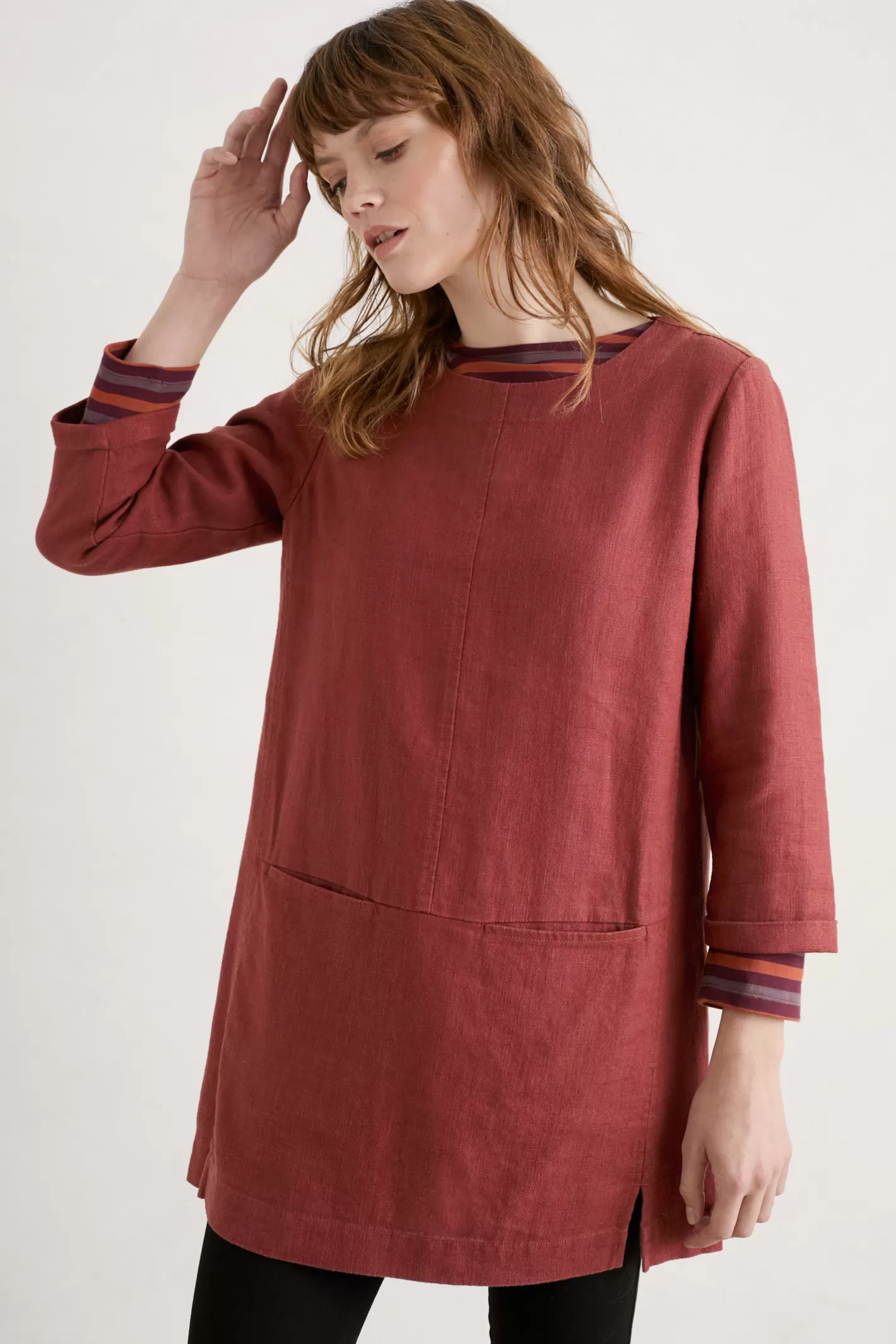 Best St Agnes Clay Ramie-Blend Tunic Women Tunics